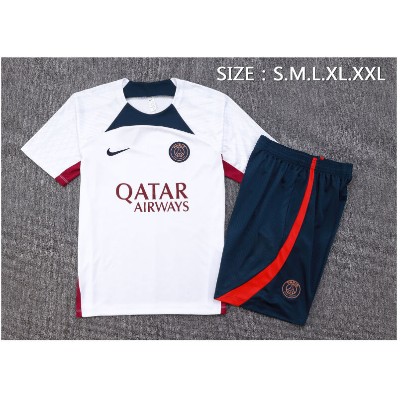 Mens PSG Short Training Suit White 2023/24