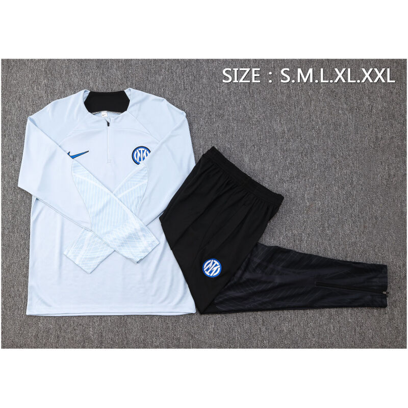 Mens Inter Milan Training Suit Light Grey 2023/24