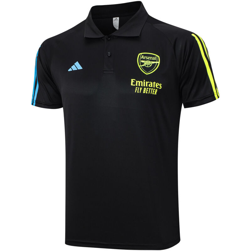 Mens Arsenal Polo Shirt Black 2023/24