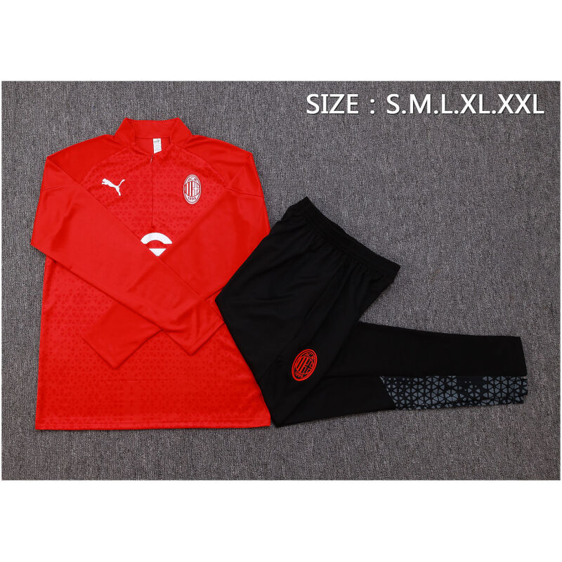 Mens AC Milan Training Suit Red Pattern 2023/24