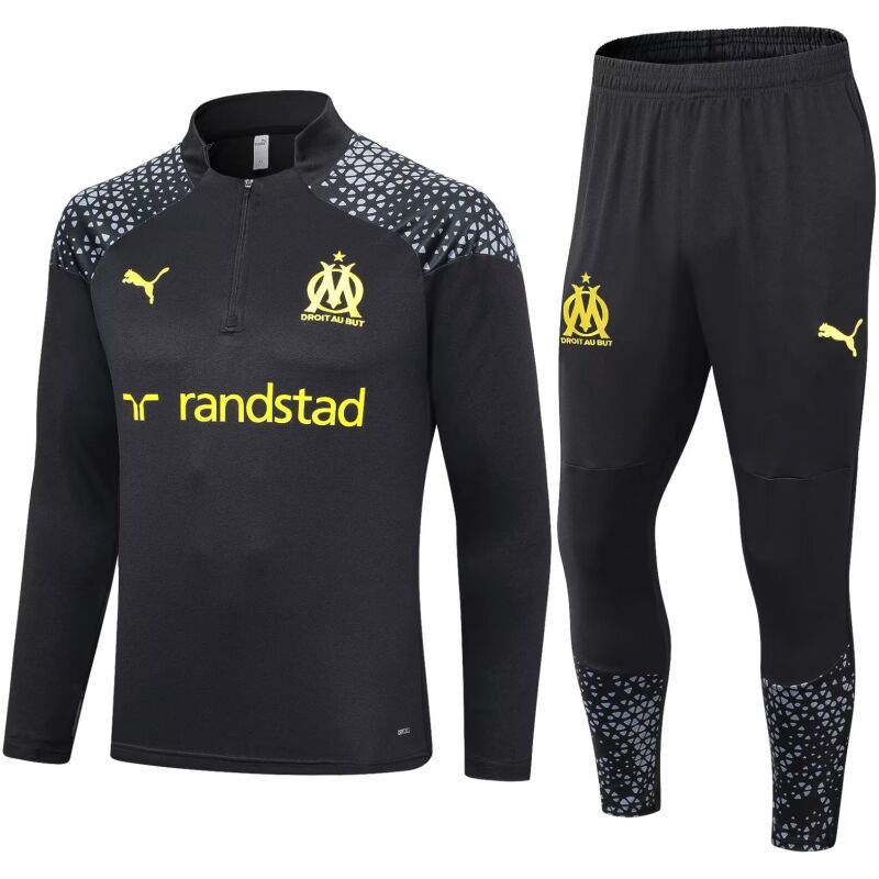Mens Olympique Marseille Training Suit Black 2023/24