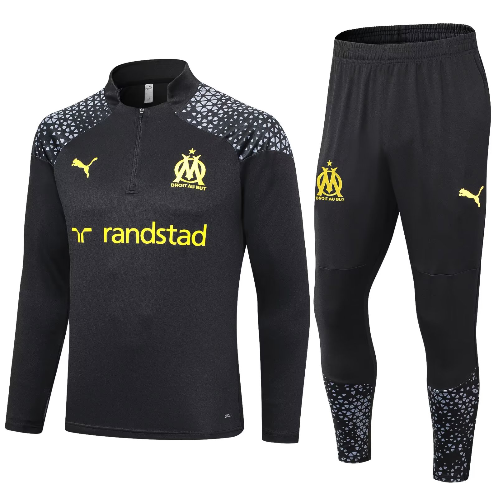 Mens Olympique Marseille Training Suit Black 2023/24