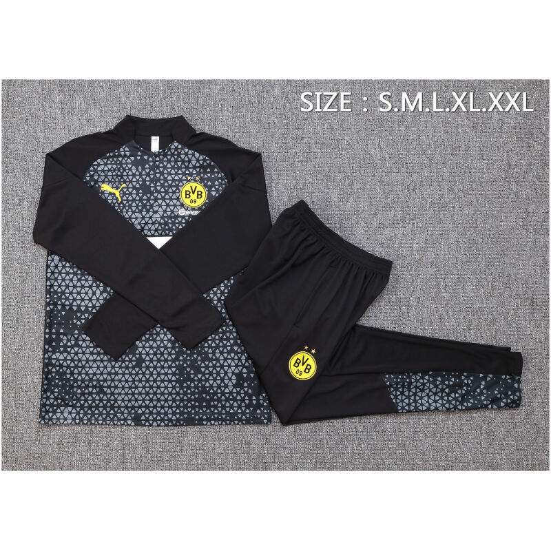 Mens Borussia Dortmund Training Suit Black Pattern 2023/24