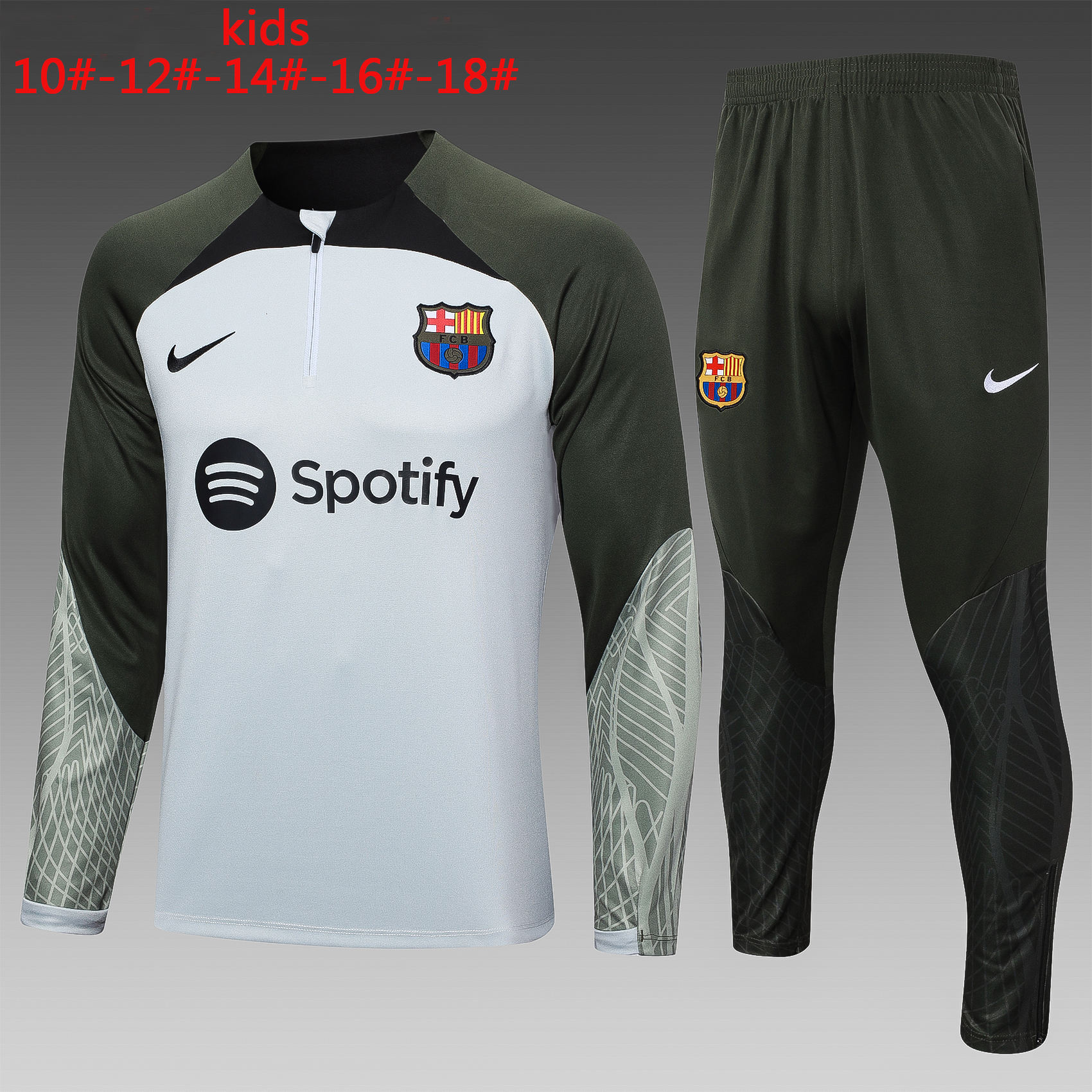 Kids Barcelona Training Suit Light Grey 2023/24