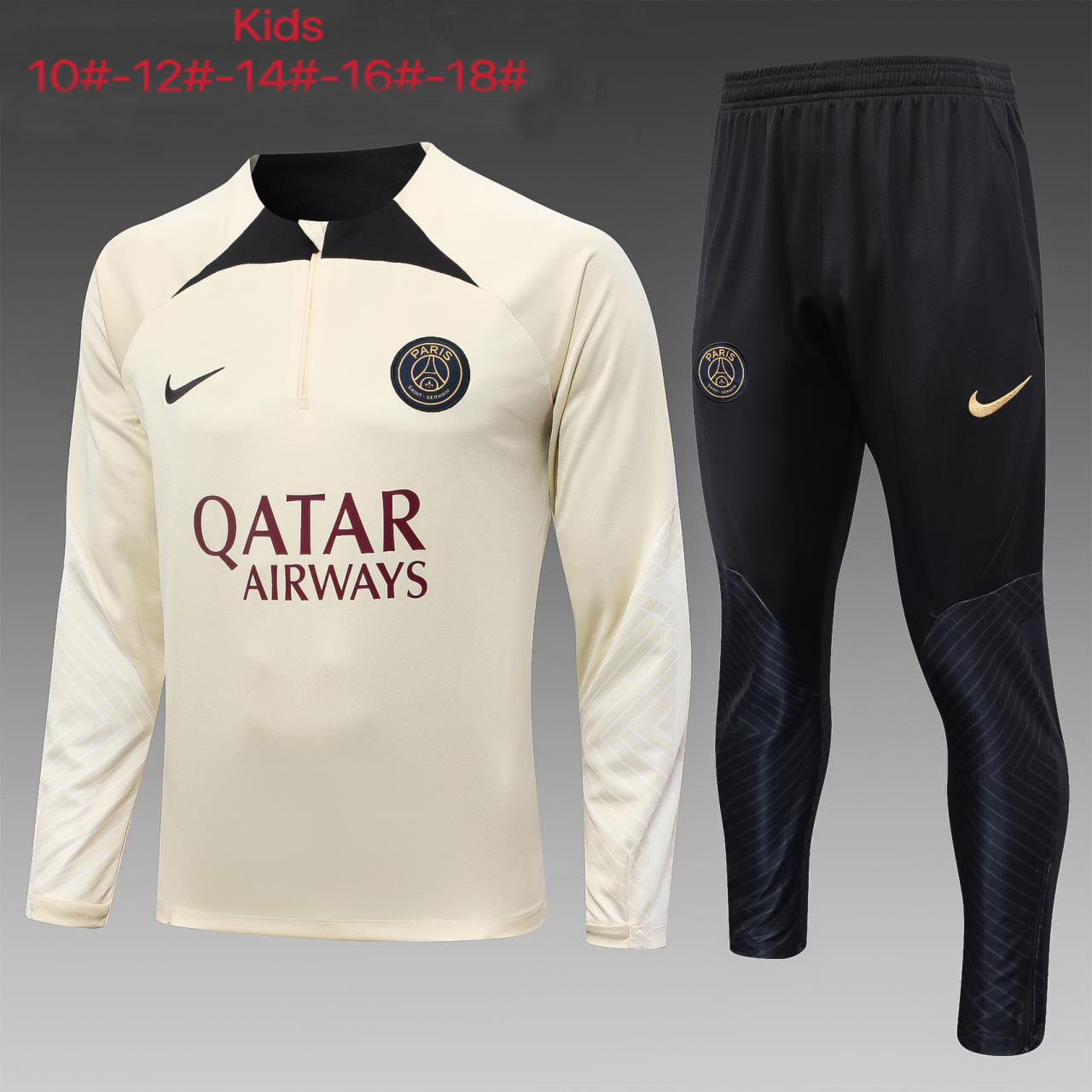 Kids PSG Training Suit Lemon Chiffon 2023/24