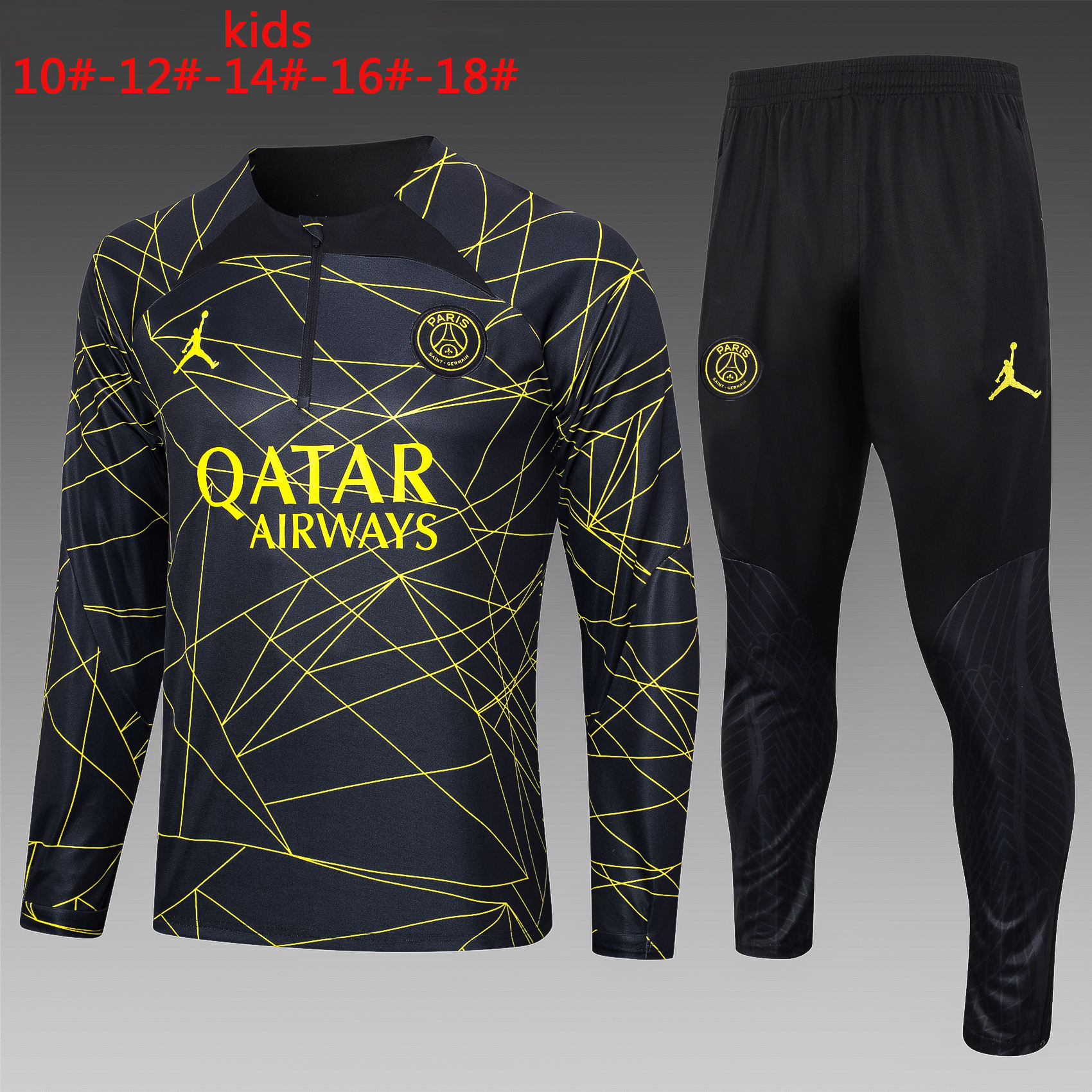 Kids PSG x JordansTraining Suit Black 2023/24