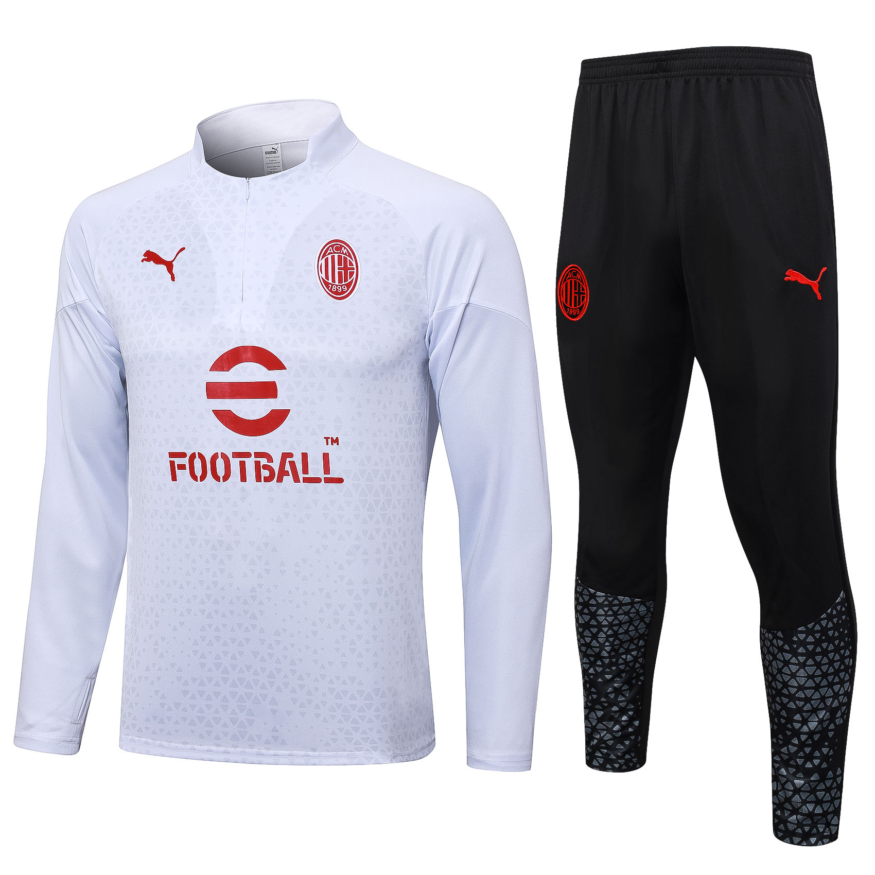 Mens AC Milan Training Suit White Pattern 2023/24