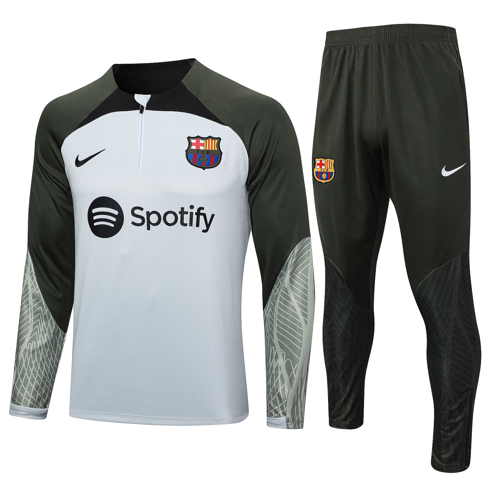 Mens Barcelona Training Suit Light Grey 2023/24