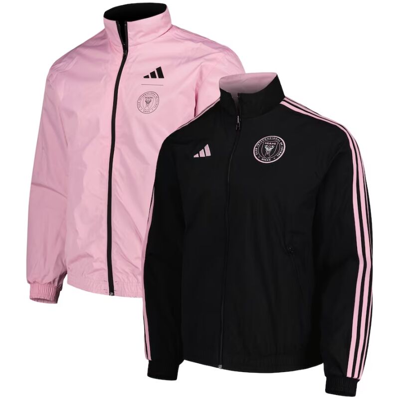 Mens Inter Miami C.F. On-Field Reversible Black / Pink Full-Zip Windrunner Jacket 2023/24