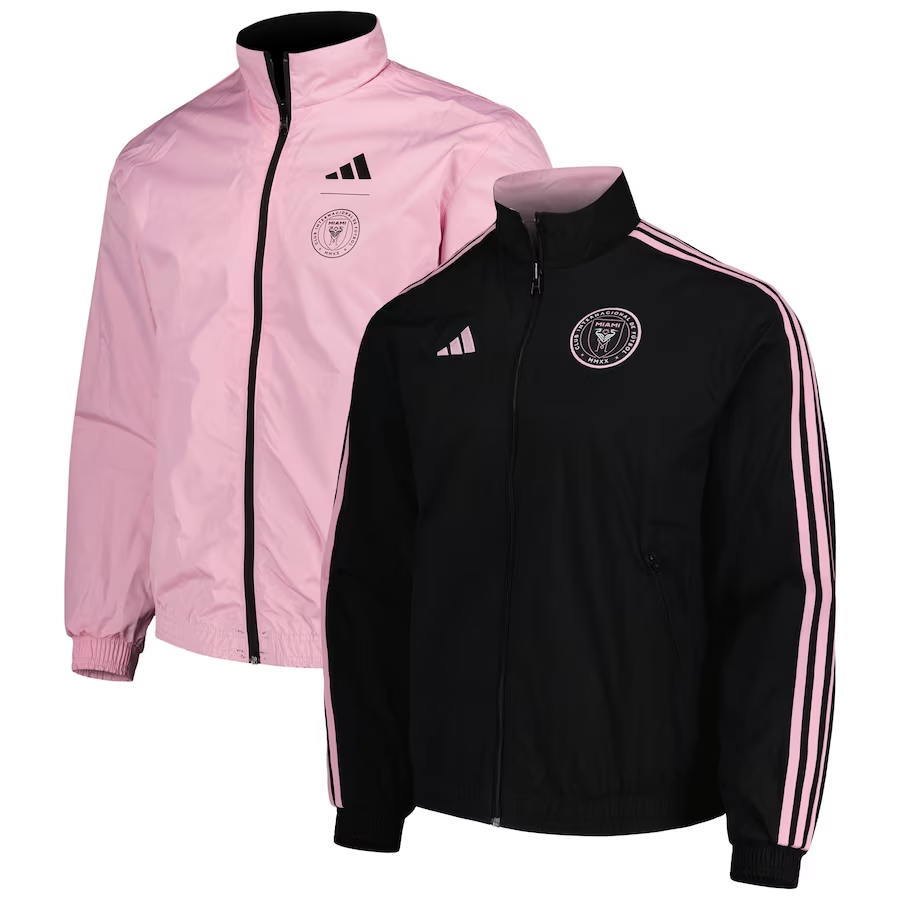 Mens Inter Miami C.F. On-Field Reversible Black / Pink Full-Zip Windrunner Jacket 2023/24