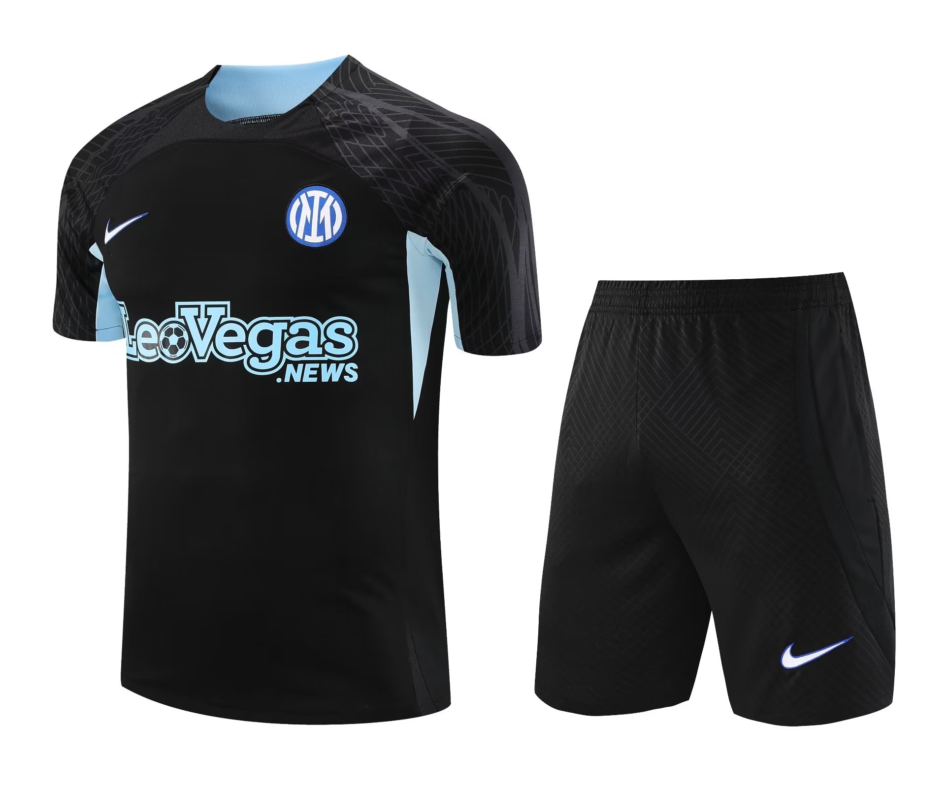 Herren Inter Mailand Kurzer Trainingsanzug Schwarz 2023/24