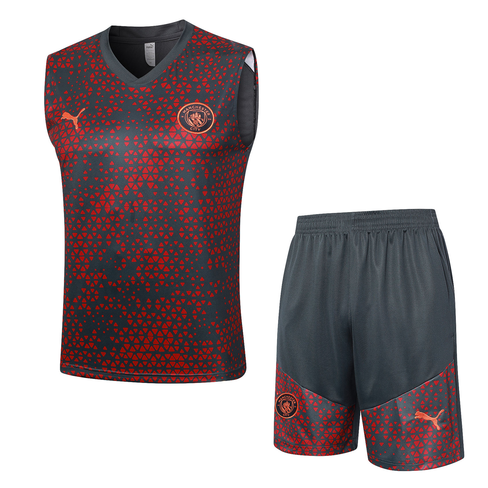 Mens Manchester City Singlet Suit Grey – Red 2023/24