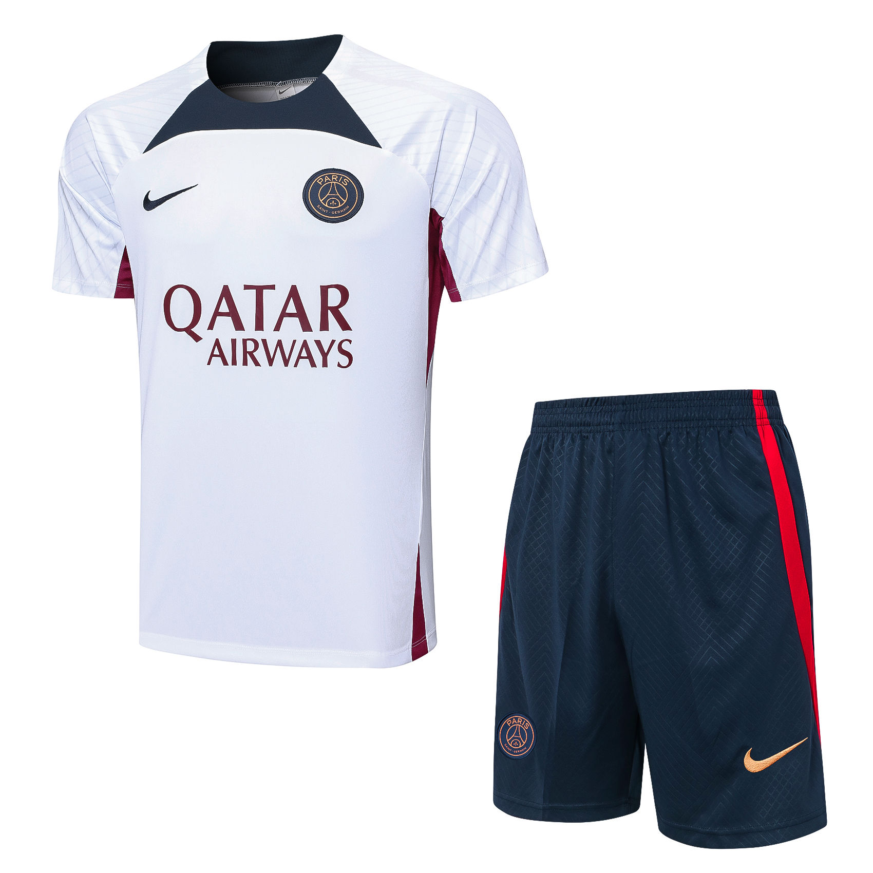 Mens PSG Short Training Suit White 2023/24