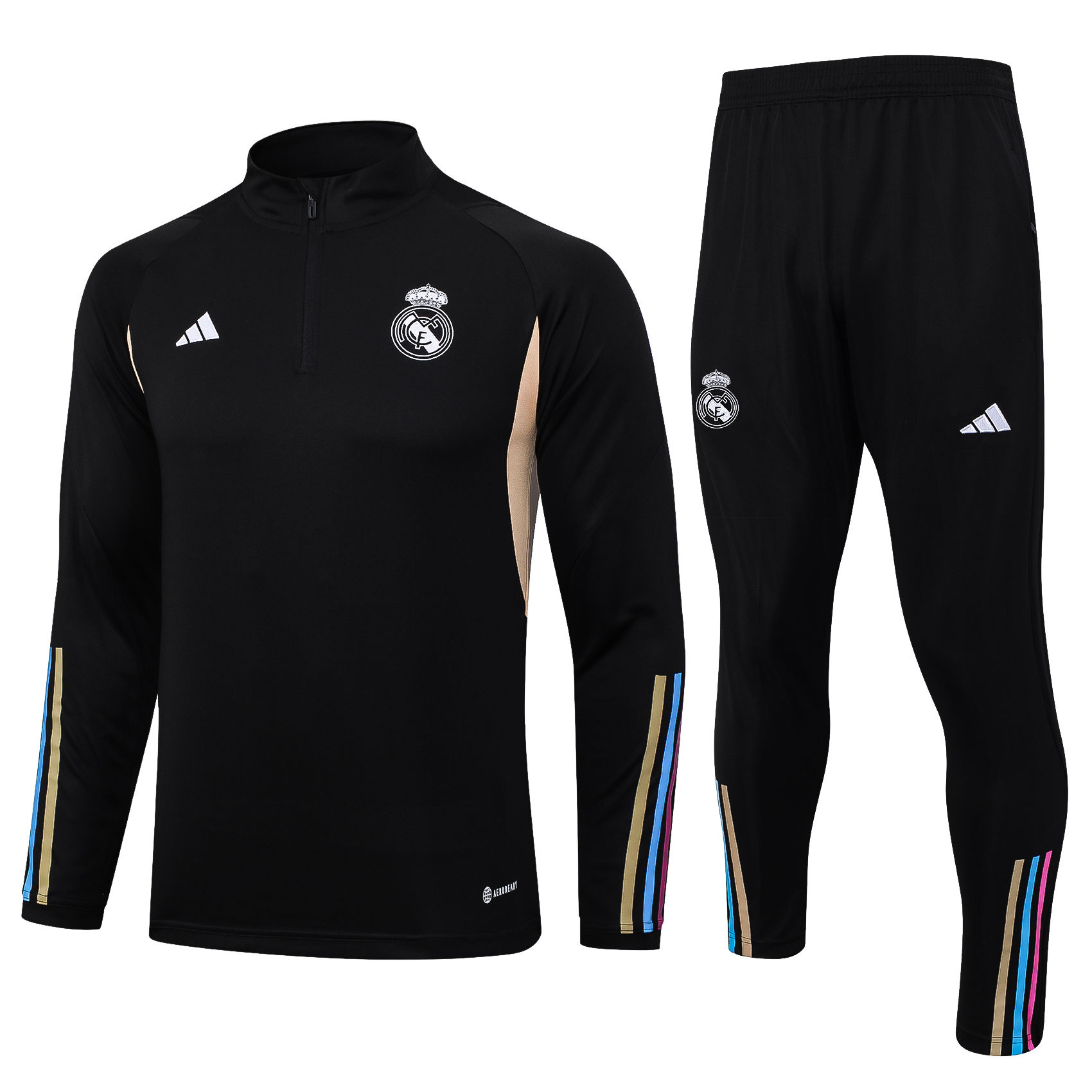 Mens Real Madrid Training Suit Black 2023/24