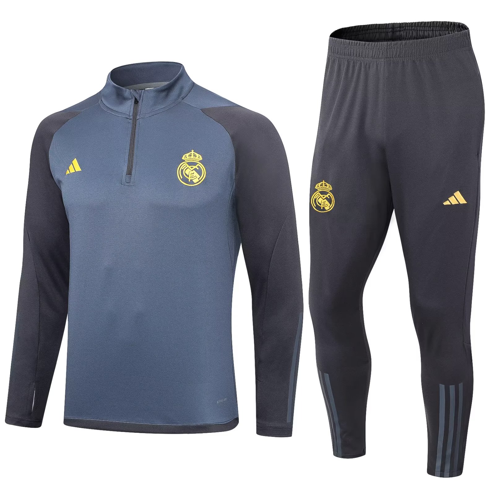 Mens Real Madrid Training Suit Grey 2023/24