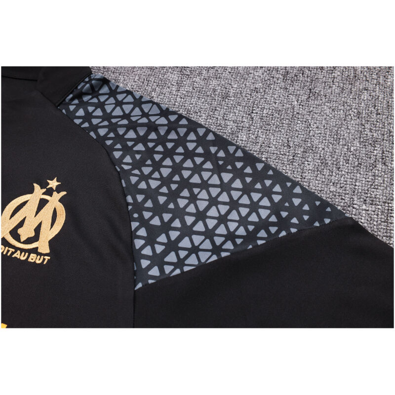 Mens Olympique Marseille Training Suit Black – Grey 2023/24