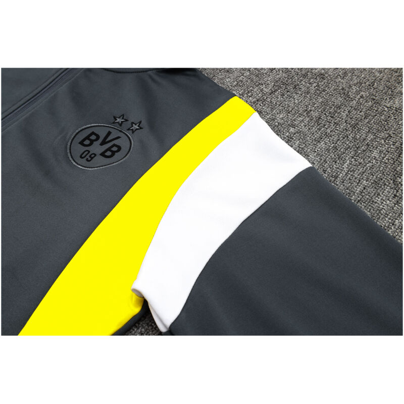 Mens Borussia Dortmund Jacket + Pants Training Suit Grey 2023/24