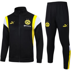 Mens Borussia Dortmund Jacket + Pants Training Suit Black 2023/24