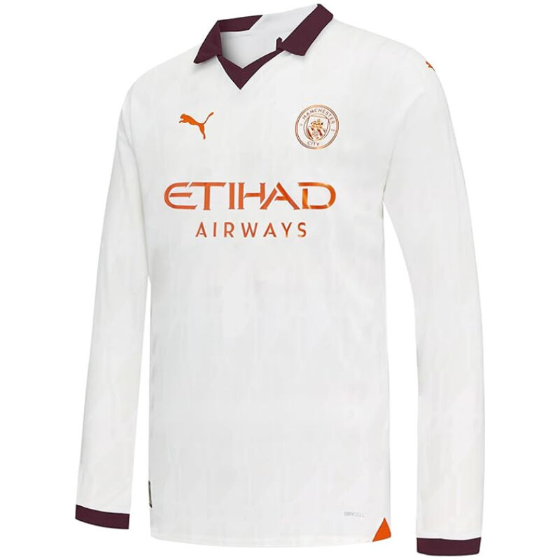 Mens Manchester City Away Jersey Long Sleeve 2023/24