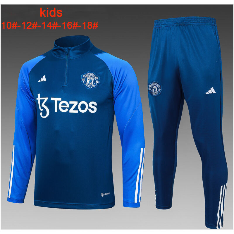 Kids Manchester United Training Suit Blue 2023/24