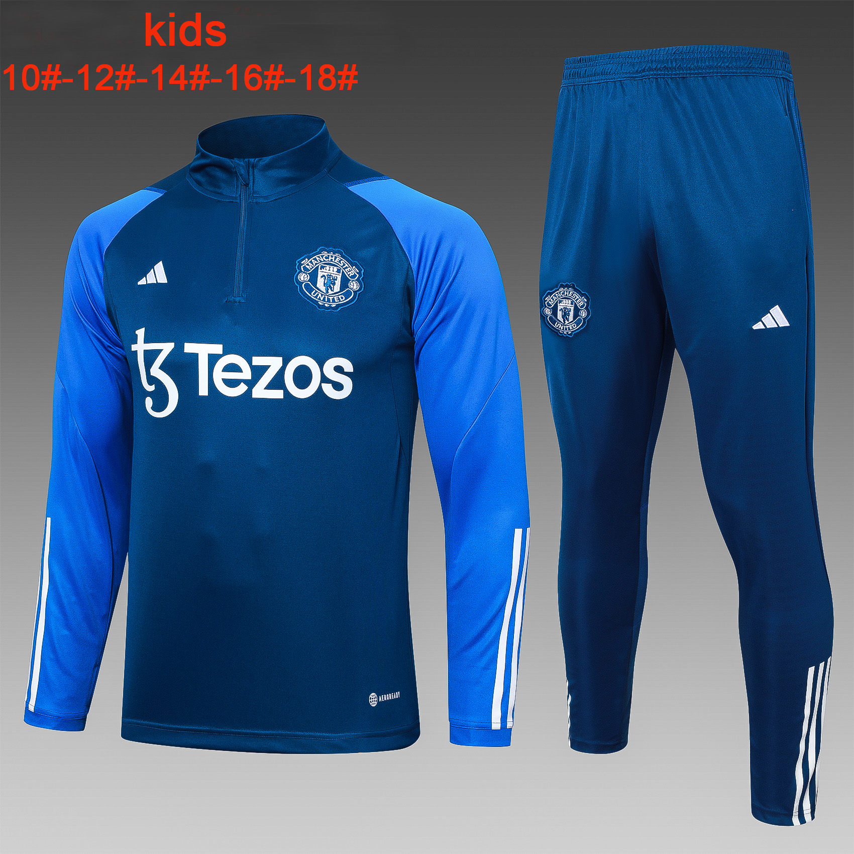 Kids Manchester United Training Suit Blue 2023/24