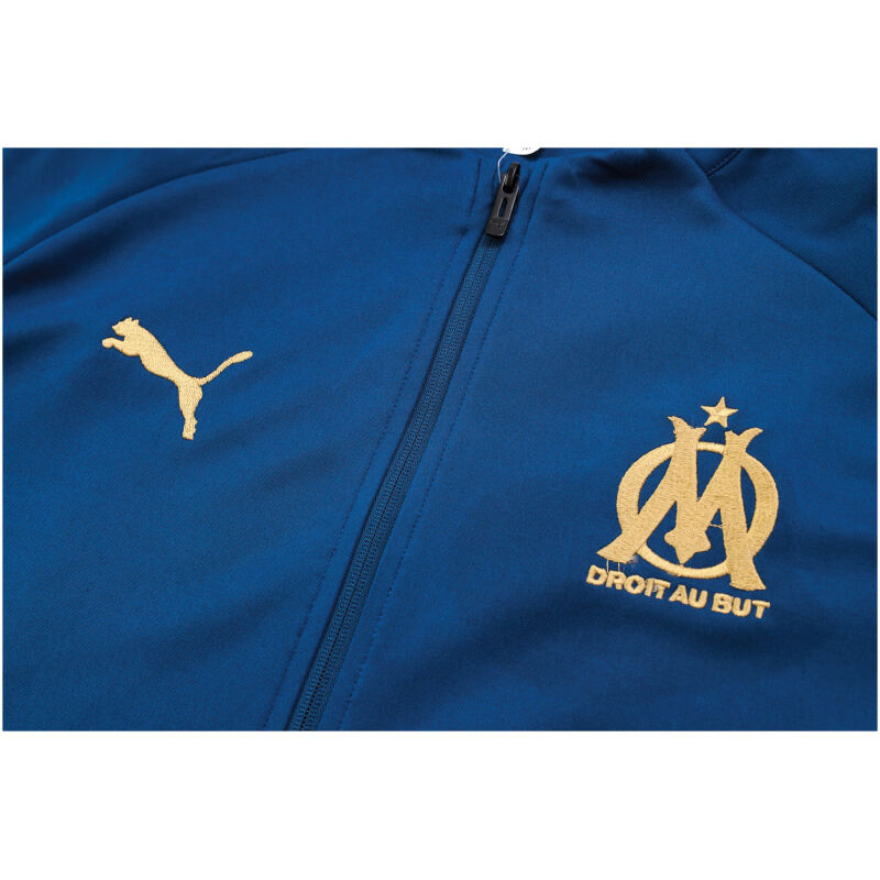 Mens Olympique Marseille Jacket + Pants Training Suit Blue 2023/24