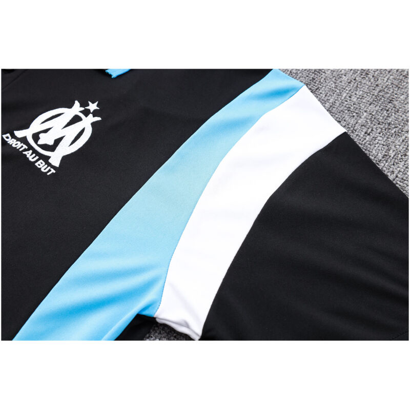 Mens Olympique Marseille Polo Shirt Black 2023/24