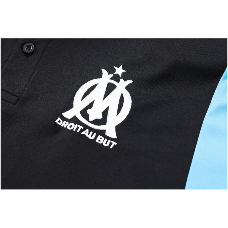 Mens Olympique Marseille Polo Shirt Black 2023/24