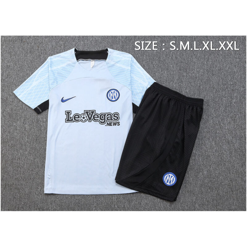 Mens Inter Milan Short Training Suit Pale Blue 2023/24