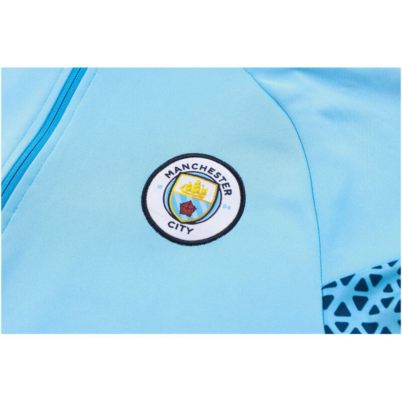 Mens Manchester City Jacket + Pants Training Suit Light Blue 2023/24