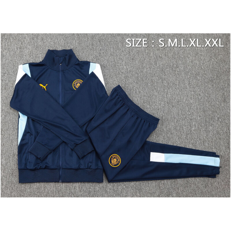 Mens Manchester City Jacket + Pants Training Suit Royal 2023/24