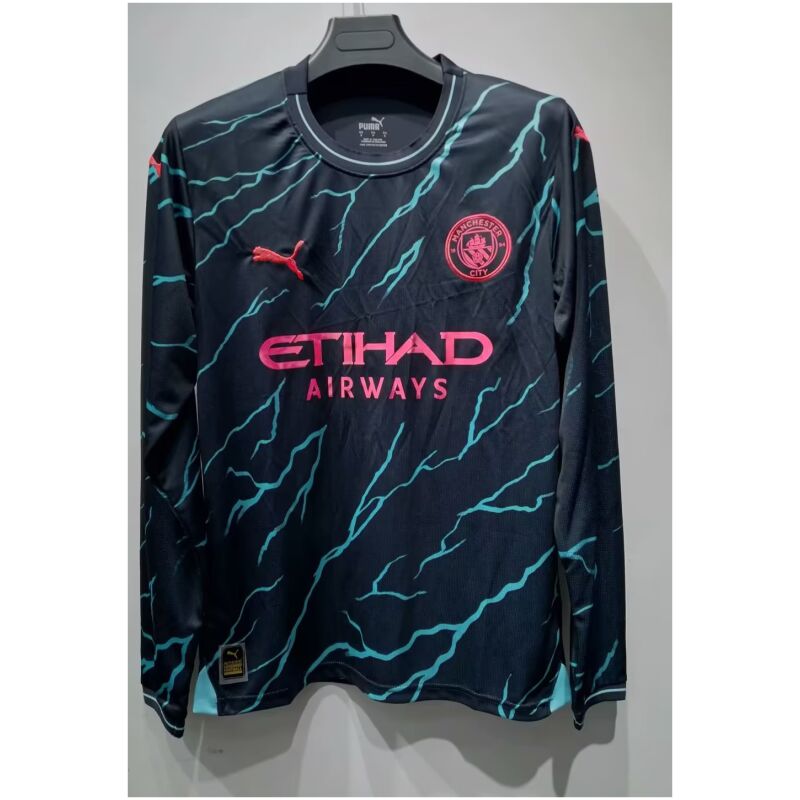 Mens Manchester City Third Jersey Long Sleeve 2023/24