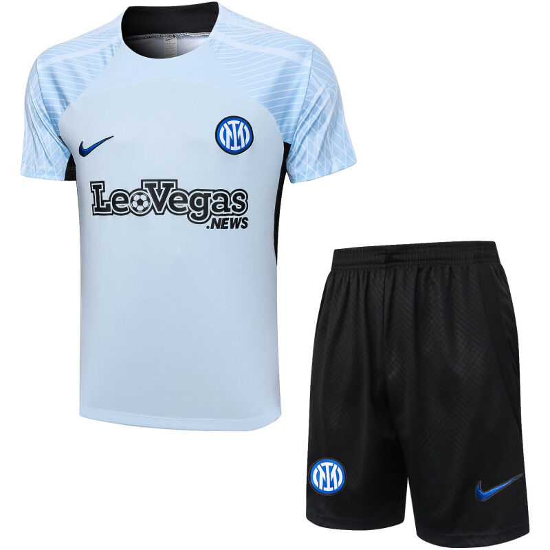 Mens Inter Milan Short Training Suit Pale Blue 2023/24