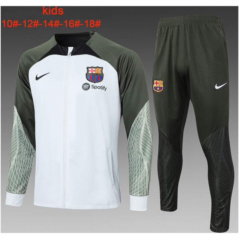 Kids Barcelona Jacket + Pants Training Suit Light Greenish 2023/24