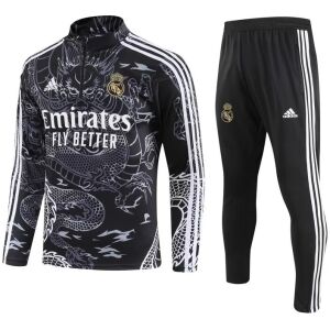 Mens Real Madrid Training Suit Black Dragon 2023/24