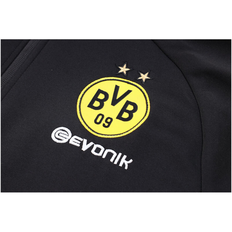Mens Borussia Dortmund Jacket + Pants Training Suit Black Print 2023/24