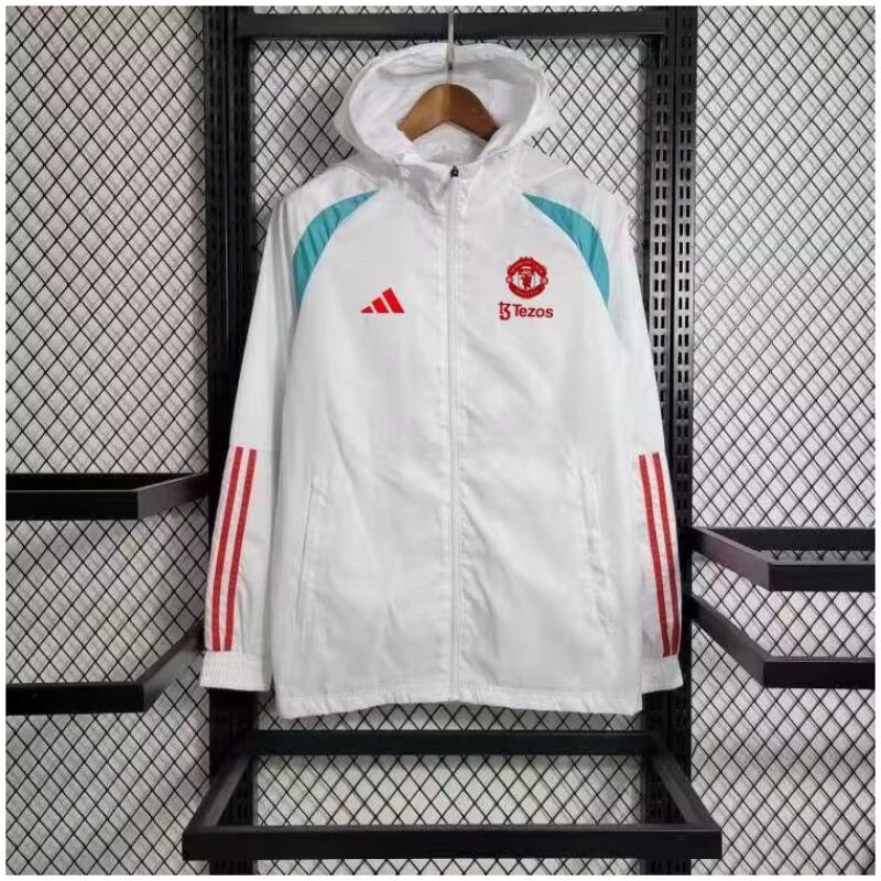 Mens Manchester United Pre-Match Woven Anthem Windrunner Jacket White 2023/24