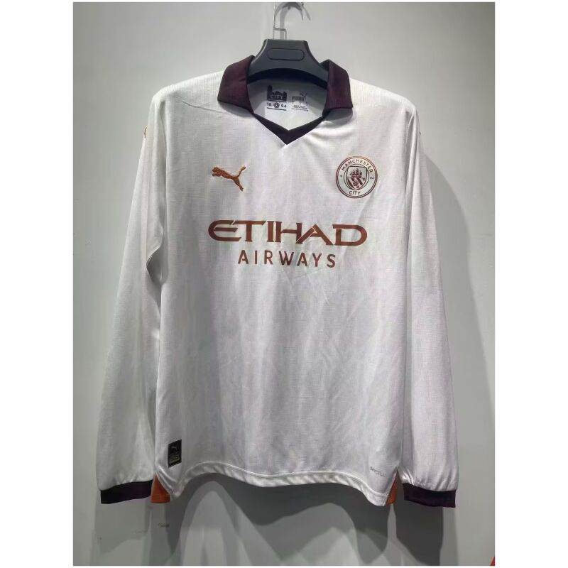 Mens Manchester City Away Jersey Long Sleeve 2023/24