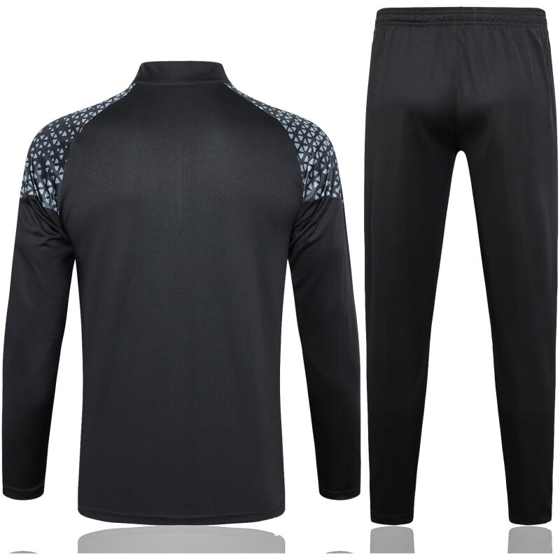 Mens Olympique Marseille Training Suit Black – Grey 2023/24