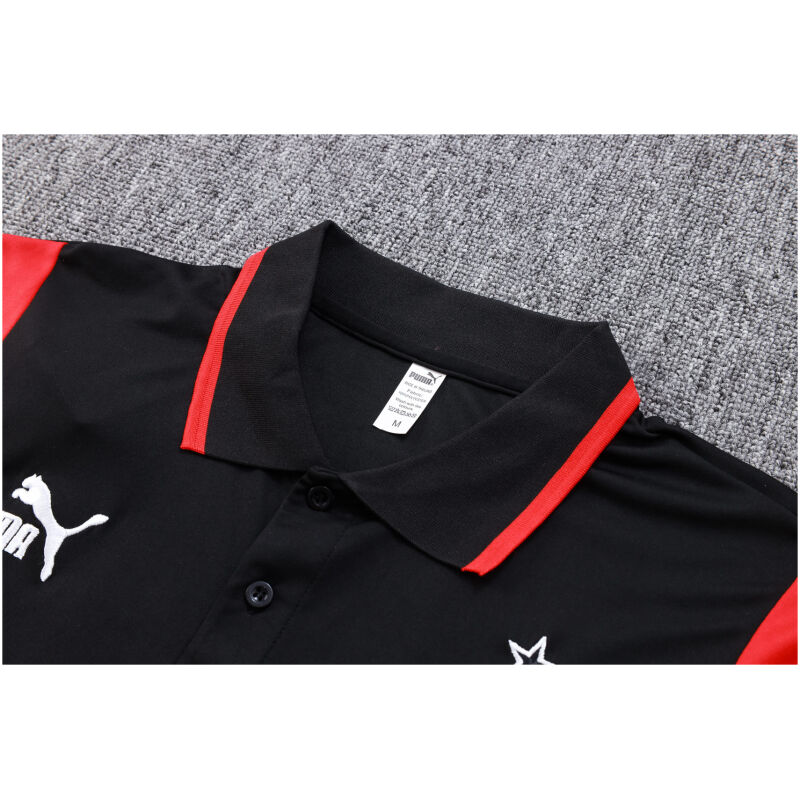 Mens AC Milan Polo Shirt Black III 2023/24