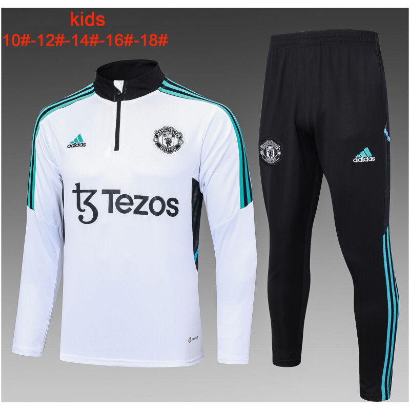 Kids Manchester United Training Suit White 2023/24