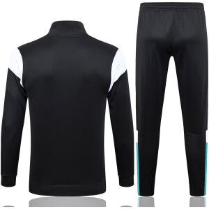 Mens Olympique Marseille Jacket + Pants Training Suit Black 2023/24