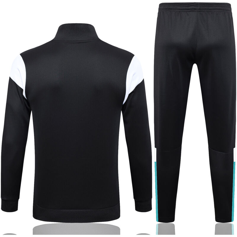 Mens Olympique Marseille Jacket + Pants Training Suit Black 2023/24
