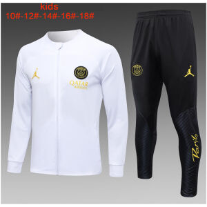 Kids PSG x Jordans Jacket + Pants Training Suit White 2023/24