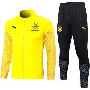 Mens Borussia Dortmund Jacket + Pants Training Suit Yellow Print 2023/24