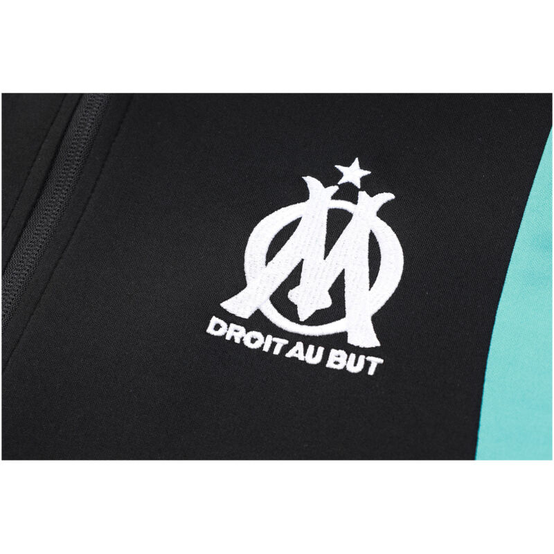 Mens Olympique Marseille Jacket + Pants Training Suit Black 2023/24