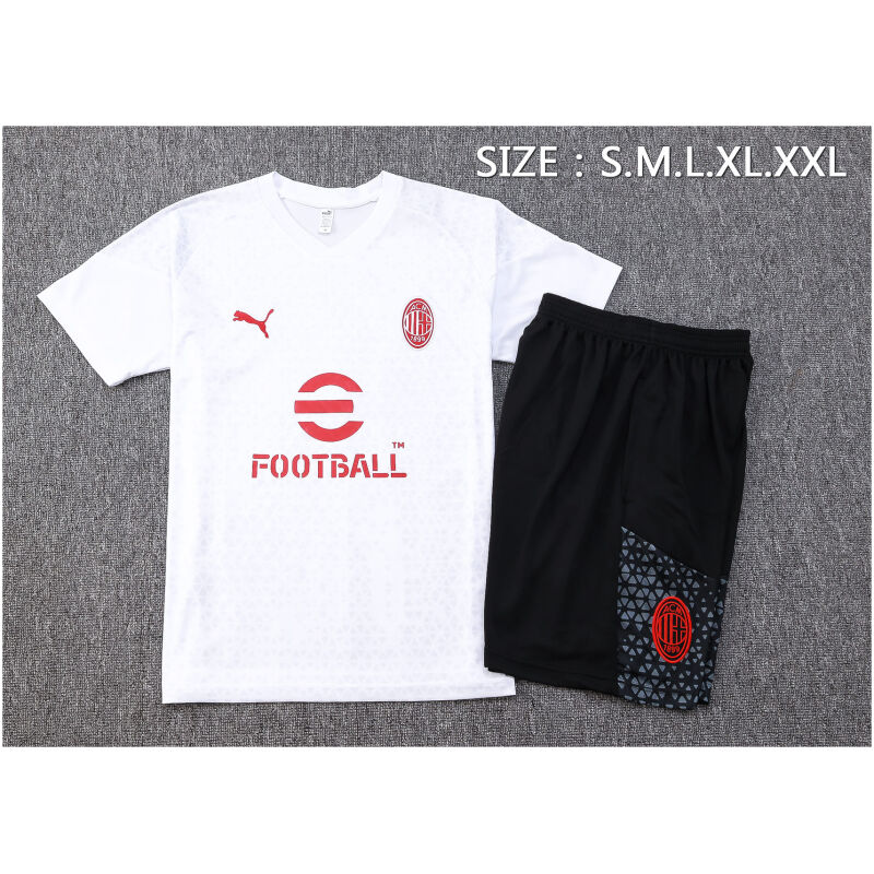 Mens AC Milan Short Training Suit White 2023/24