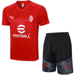 Mens AC Milan Short Training Suit Red 2023/24