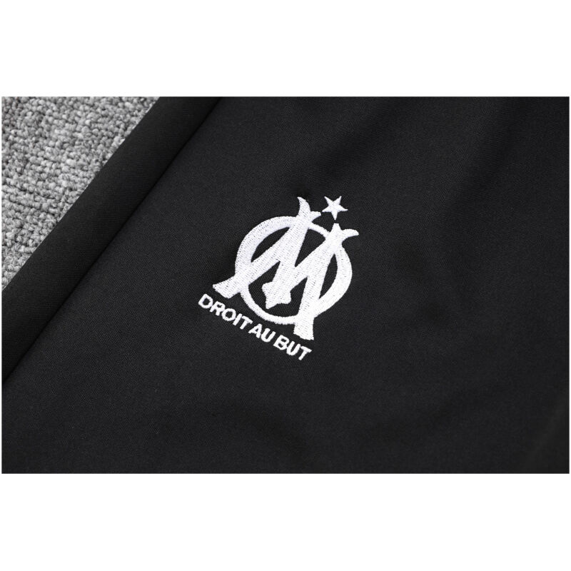 Mens Olympique Marseille Jacket + Pants Training Suit Black 2023/24