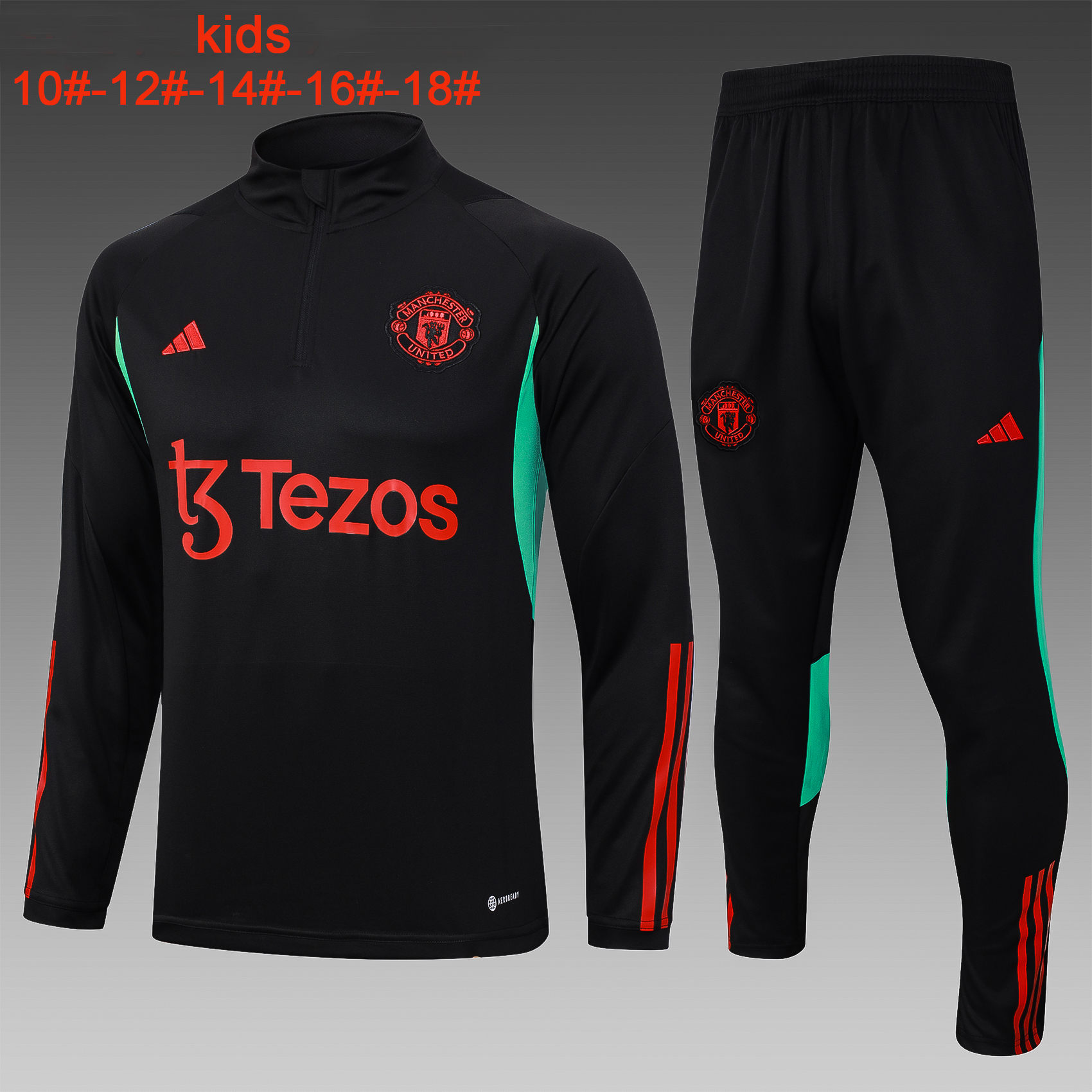 Kids Manchester United Training Suit Black 2023/24